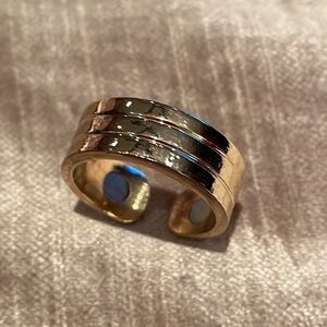 Gold Minimalist Open Back Cigar Band Ring Size 7.5